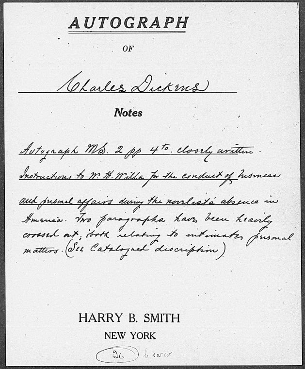 Memoranda [to W. H. Wills]. Holograph