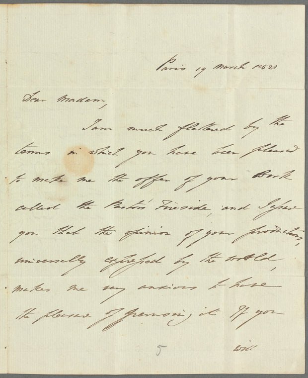 Charles Richard Vaughan to Jane Porter, autograph letter signed
