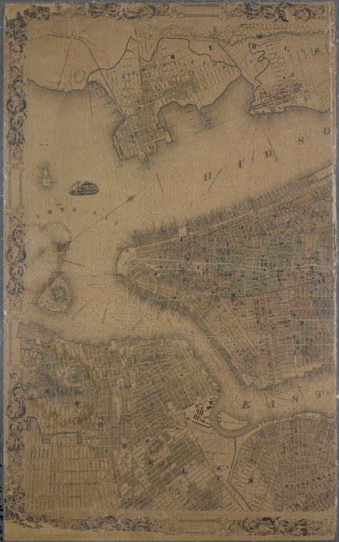 Topographical map of New York City, County and vicinity : showing old farm lines &c.
