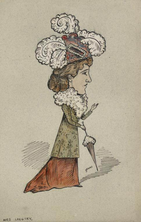 Caricature of Lillie Langtry