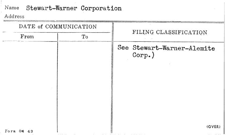 Stewart-Warner Corporation