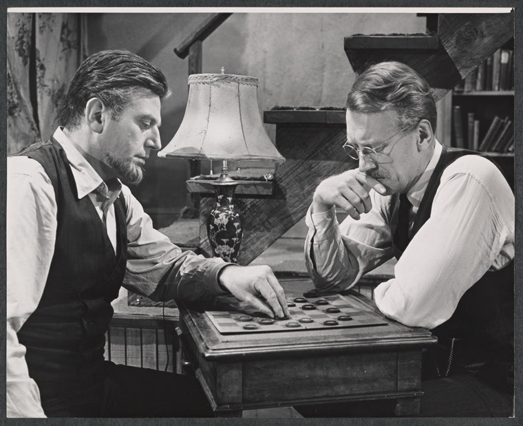 Theodore Bikel and Max Von Sydow in a 1967 TV movie production of The Diary of Anne Frank