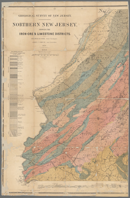 Northern New Jersey, showing the iron-ore & limestone districts