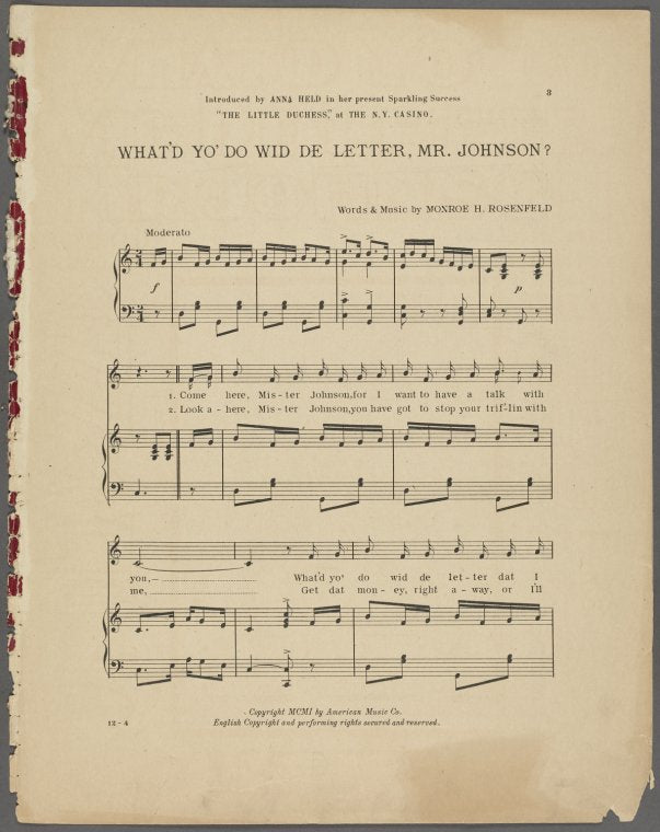 What'd yo' do wid de letter Mr. Johnson