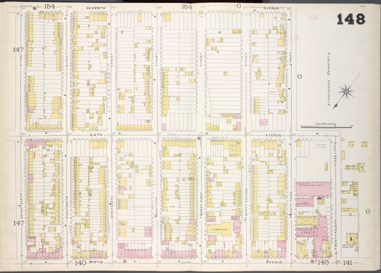 Brooklyn, V. 6, Double Page Plate No. 148 [Map bounded by 7th Ave., 24th St., 5th Ave., 17th St.]