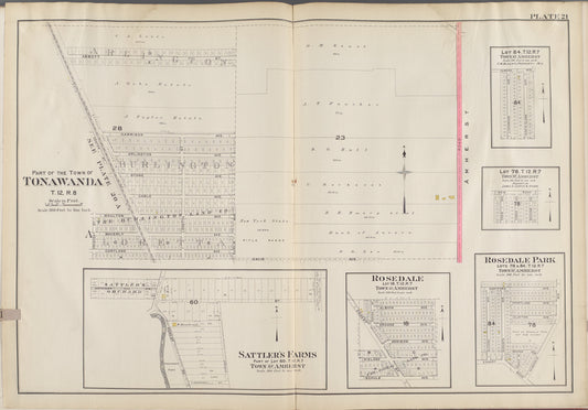 Buffalo, V. 3, Double Page Plate No. 21 [Map bounded by Abbott St., Amher St., Davis Ave., Crescent St.]