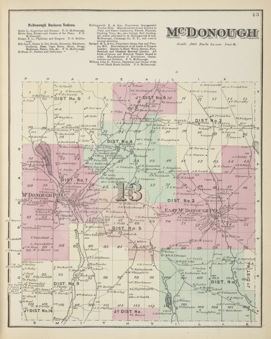 Mc Donough Business Notices.; Mc Donough [Township]