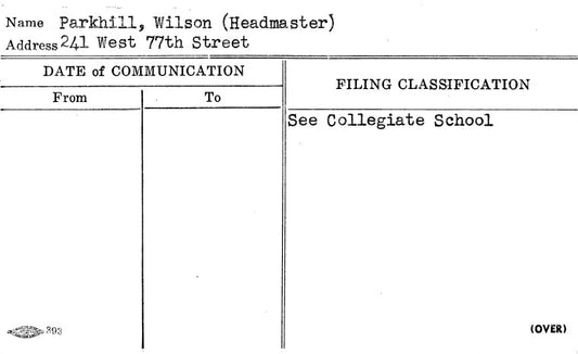 Parkhill, Wilson (Headmaster)