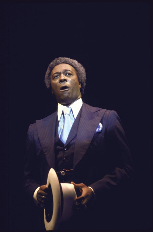 Actor James Randolph in a scene fr. the Broadway revival of the musical "Guys and Dolls." (New York)