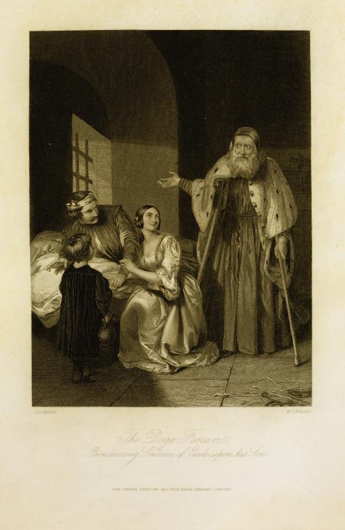 The Doge Foscari, pronouncing sentence of exile upon his son.