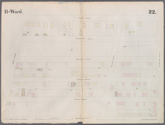 Plate 22: Map bounded by Myrtle Avenue, Clinton Street, Lafayette Avenue, Cumberland Street