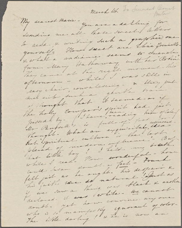 [unknown], Marie, ALS to. Mar. 1, [n.y.].