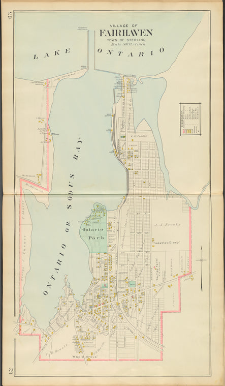 Cayuga County, Left Page [Map of village of Fairhaven]