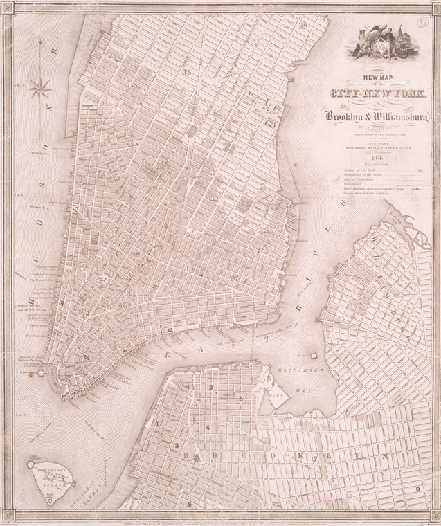 New map of the city of New York with part of Brooklyn & Williamsburg