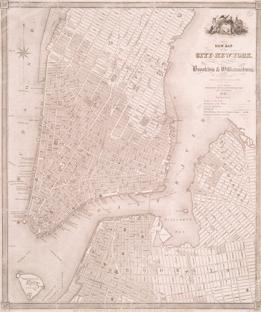 New map of the city of New York with part of Brooklyn & Williamsburg