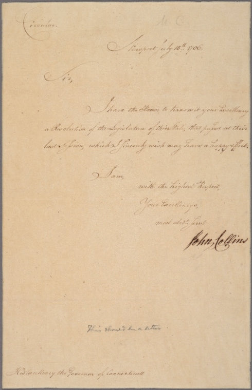 Letter to [Samuel Huntington]