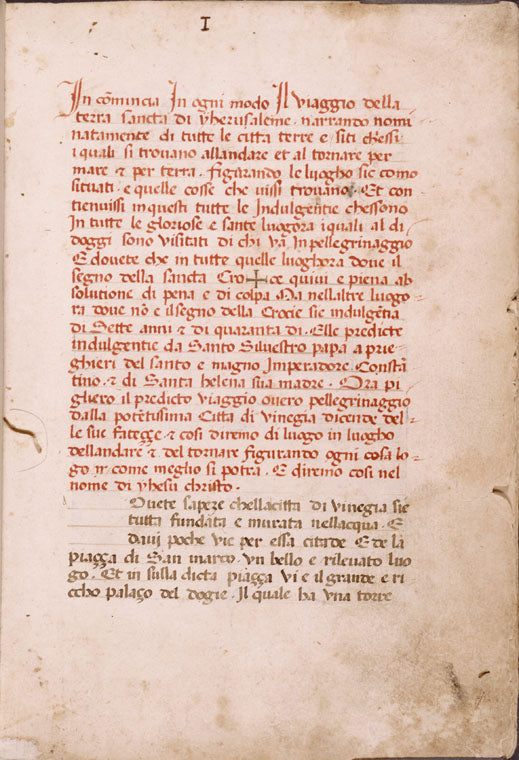 Opening of text, with rubric and space left for initial