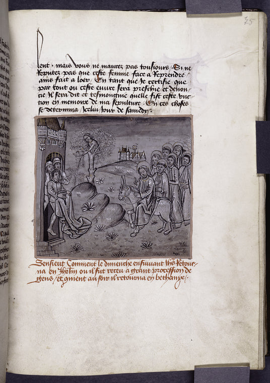 Leaf with miniature of the Entry into Jerusalem