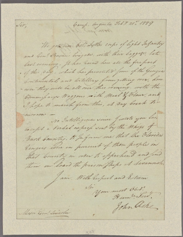 Letter to Maj. Gen. [Benjamin] Lincoln