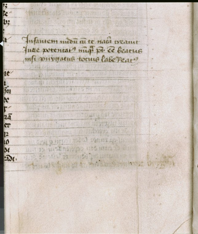 Close-up of erased ex libris
