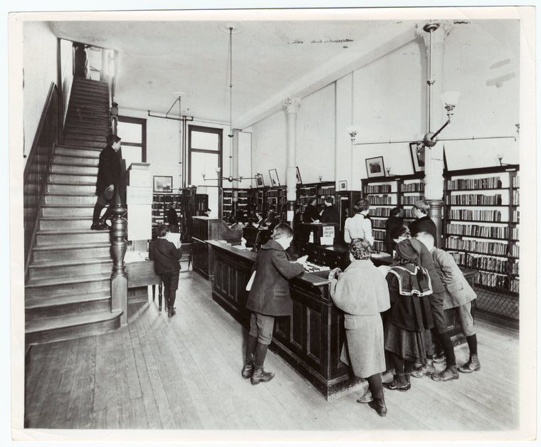 Interior of the Harlem Branch of the New York Public Library, ca. 1898