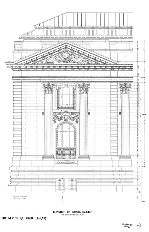 Elevation of corner pavilion
