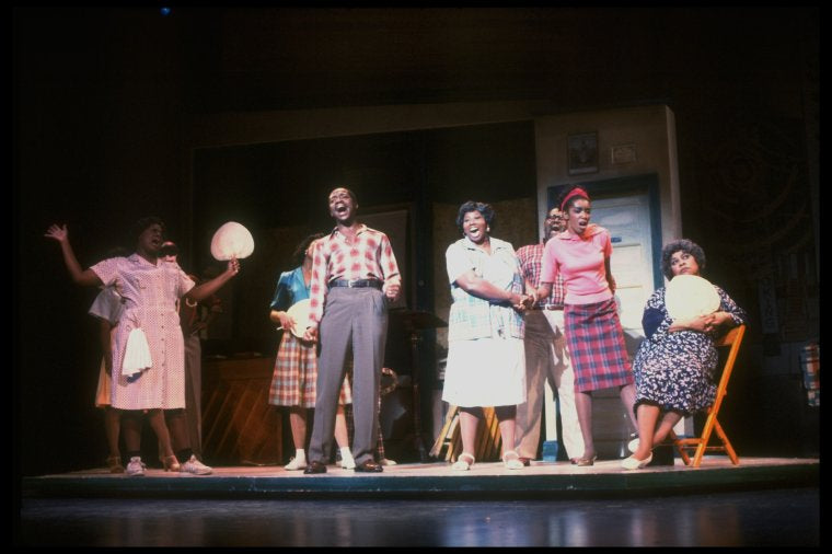 Actors (3L-R) Chuck Cooper, Jean Cheek, Helena-Joyce Wright & Ruth Brown in a scene fr. the Broadway musical "Amen Corner." (New York)