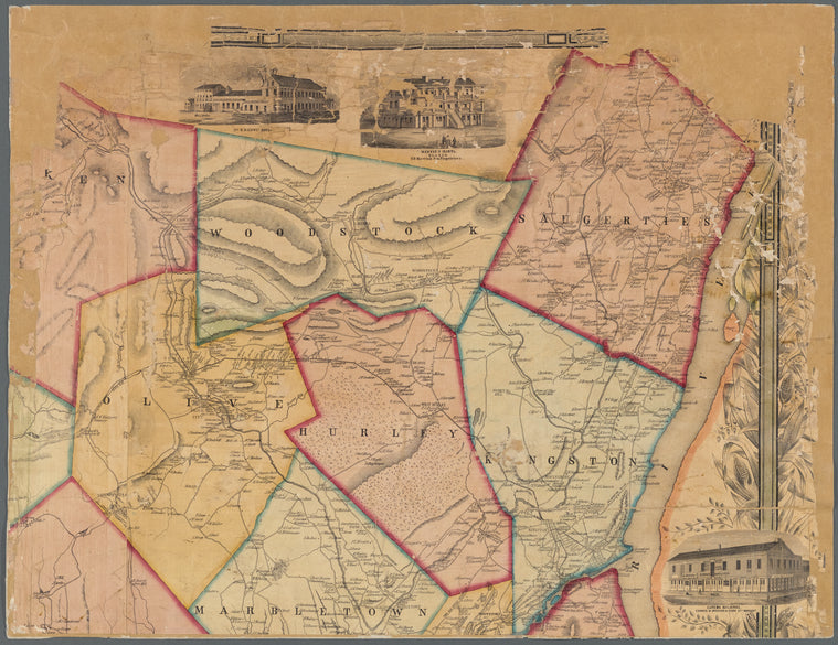 Map of Ulster County, New York