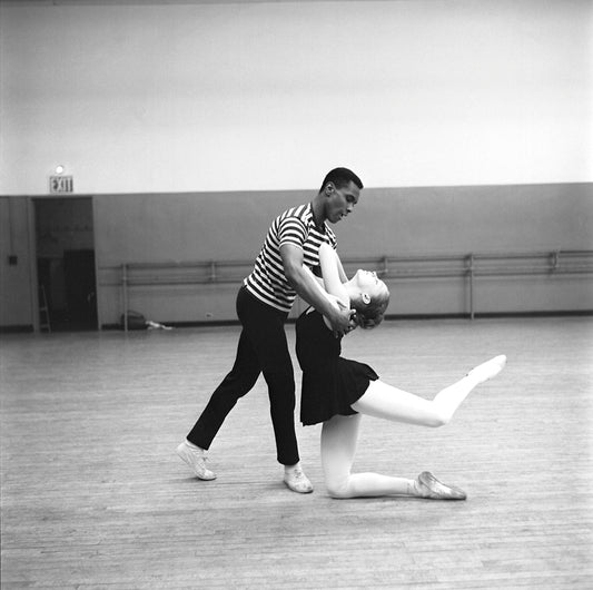 New York City Ballet rehearsal of "Arcade" with Arthur Mitchell and Suzanne Farrell, choreography by John Taras (New York)