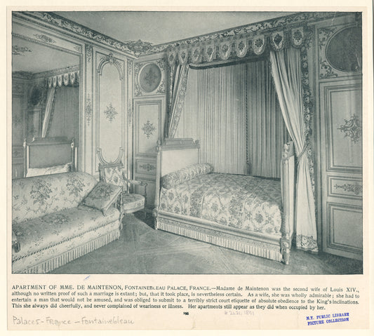 Apartment of Mme. De Maintenon, Fontainebleau Palace, France