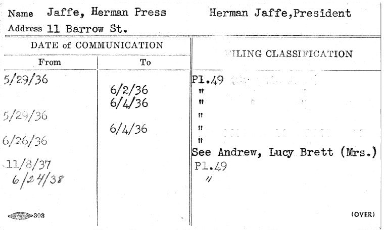 Jaffe, Herman Press, Herman Jaffe, President