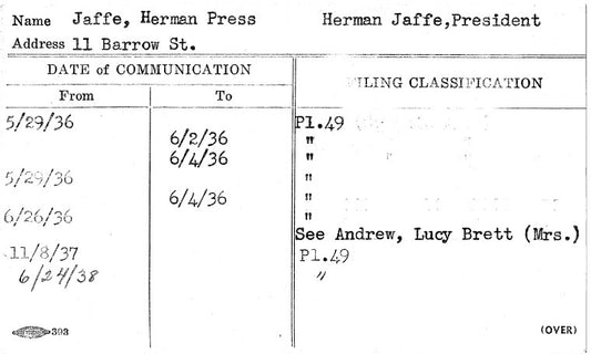 Jaffe, Herman Press, Herman Jaffe, President