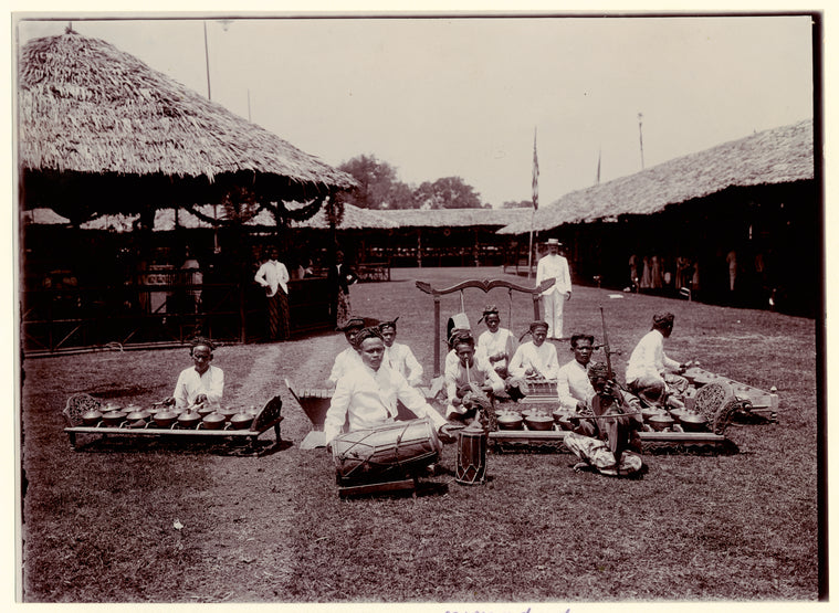 Native gombolong [i.e. gamelan] musical instruments, Java.
