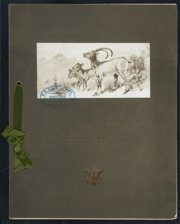 BANQUET [held by] MOROCCO MANUFACTURERS NATIONA ASSOCIATION [at] "WALDORF-ASTORIA, [NY]" (HOTEL;)