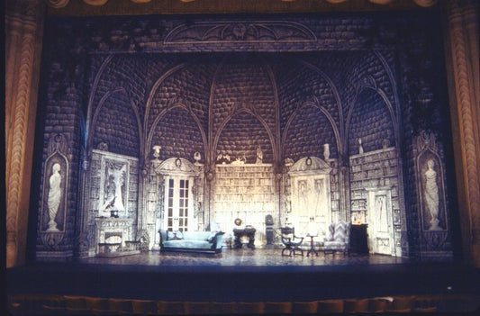 Set designed by Edward Gorey for the Broadway revival of the play "Dracula." (New York)