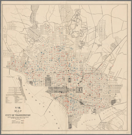 Map of the city of Washington showing location of fatal cases of lung diseases for the year ending June 30, 1895
