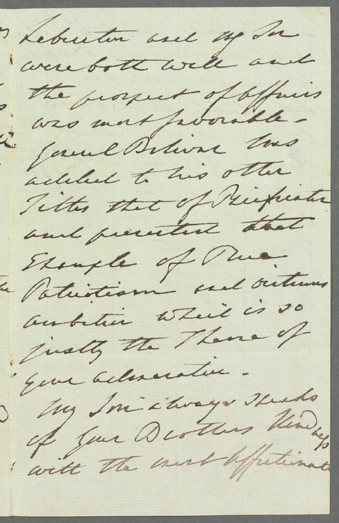 Sir Robert Wilson to "Dear Madam," autograph letter signed