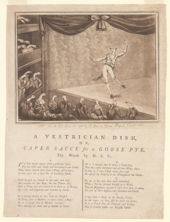 A Vestrician dish, or, Caper sauce for a goose pye