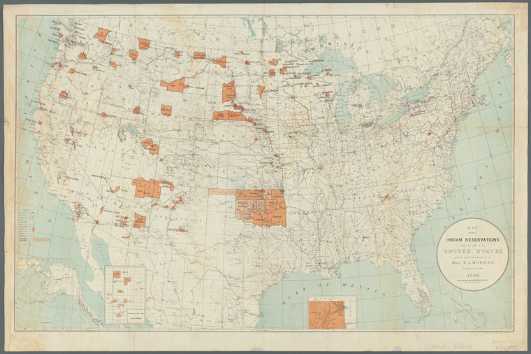 Map showing Indian reservations within the limits of the United States