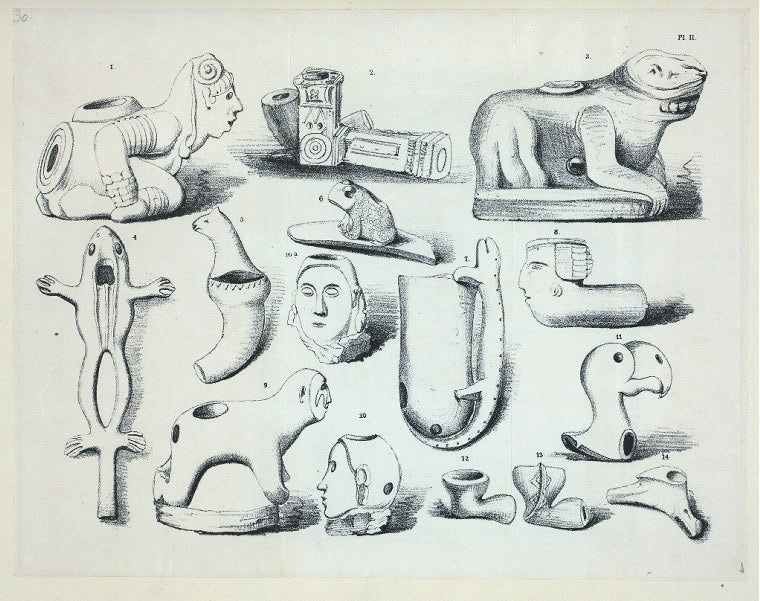Illustration of various pipe bowl designs