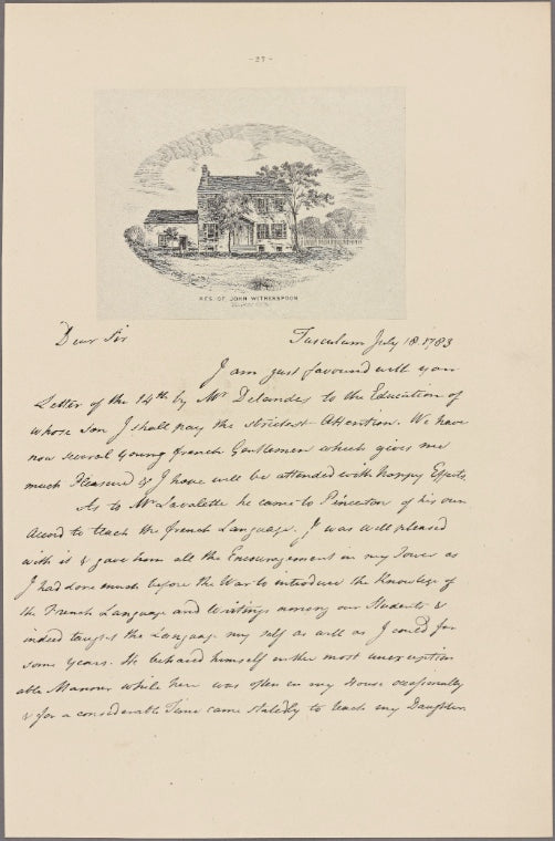 Letter to [François Barbé de] Marbois, Philadelphia
