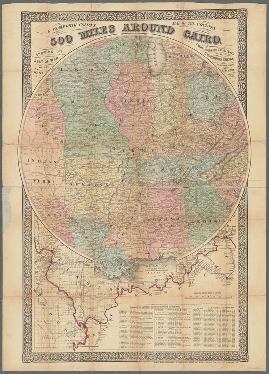 G. Woolworth Colton's map of the country 500 miles around Cairo: showing the seat of the war in the west