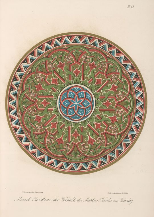 Mosaik-Rosette aus der Vorhalle der Markus-Kirche zu Venedig