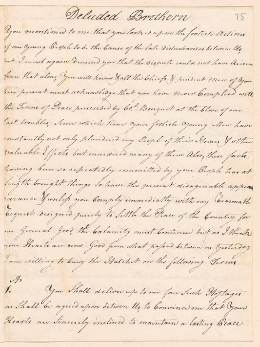 Lord Dunmore's talk to the Indians at the Camp Charlotte within five miles of the Shawanese towns