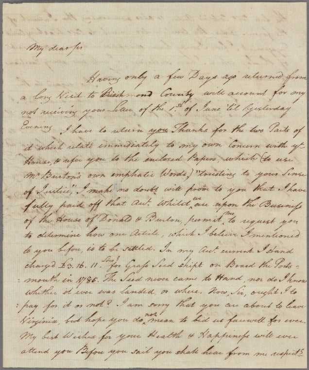 Letter to Alexander Donald