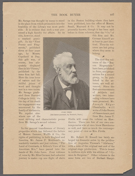 Jules Verne. (His latest portrait, by Herbert, Paris.)