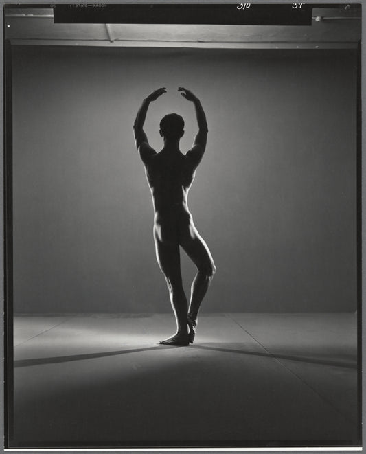 Ralph McWilliams posed with arms in fifth position for New York City Ballet program cover