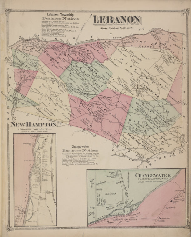 Lebanon Township Business Notices. ; Lebanon [Township]; New Hampton [Village]; Changewater Business Notices. ; Changewater [Village]