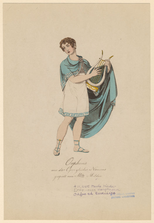 Orpheus aus der Oper gleiches Namens gespielt von Mlle. Milder
