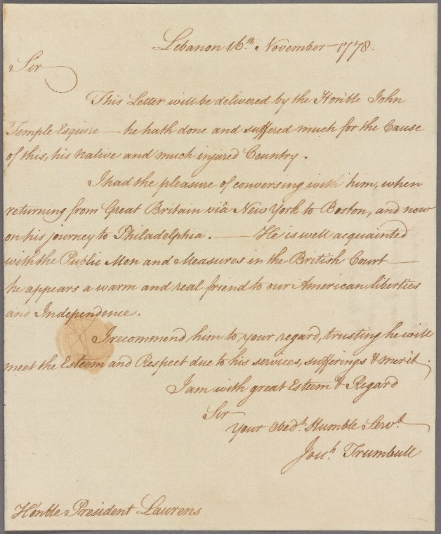 Letter to Henry Laurens, President of Congress [Philadelphia]